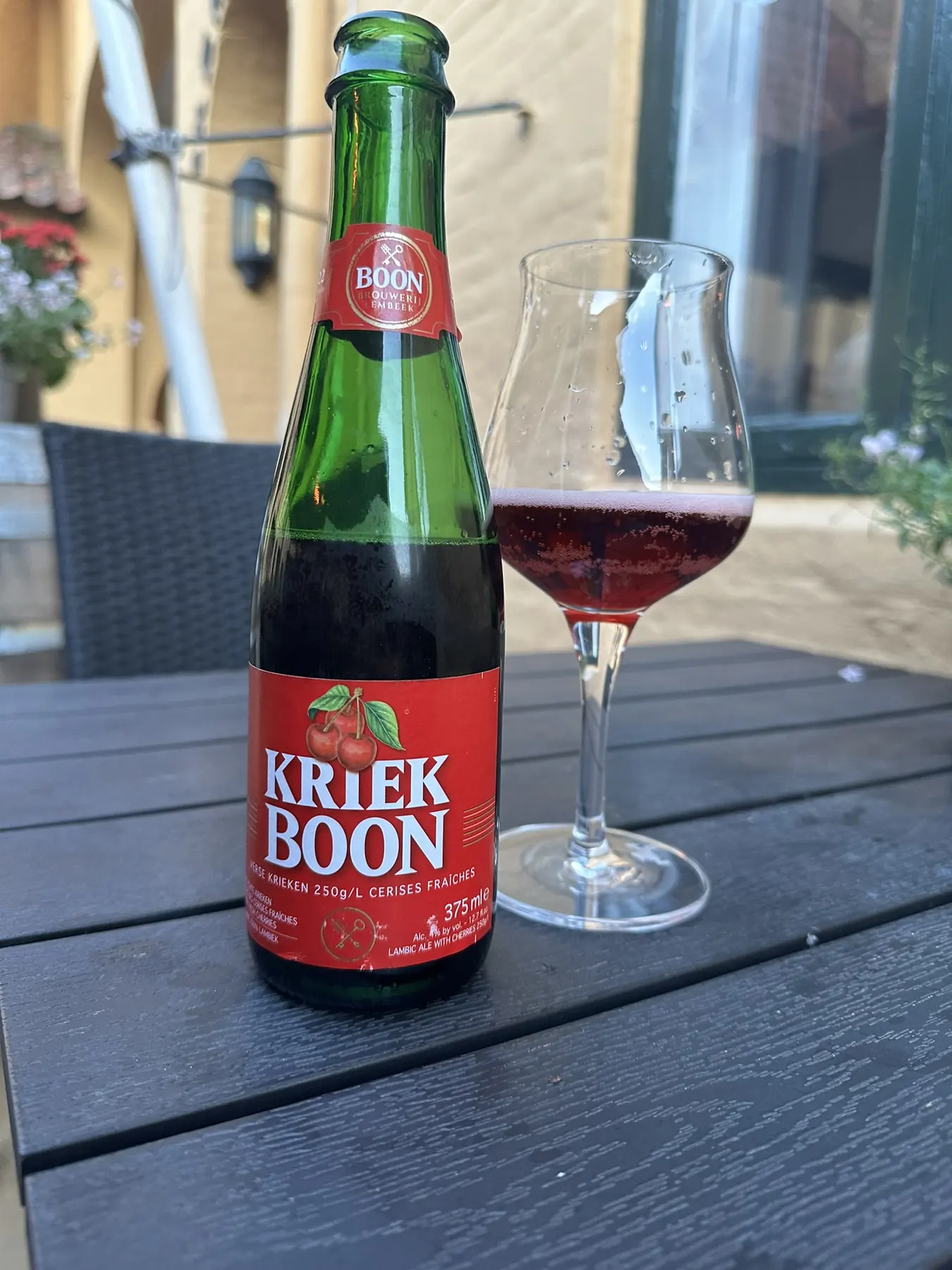 Boon Kriek i glas og flaske